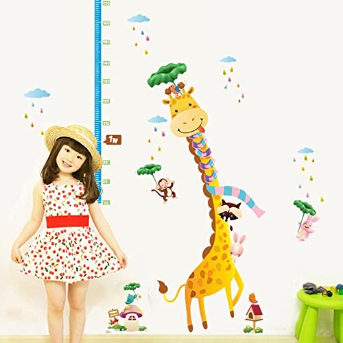 Abnehmbarewandaufkleber Cartoon Lustige Giraffe Höhe Aufkleber Abnehmbare Diy Wandaufkleber Wohnkultur Für Kinder & Babyzimmer Wohnzimmer Wasserdichte Kunstwand Wandtattoo Babyzimmer Selbstklebend von YRLGRX