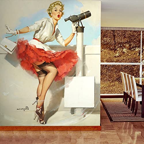 Wandtapete Dekoration Wandbild Marilyn Monroe Retro Tapete Benutzerdefinierte Europäische Filmstar Wandbild Für Bettwäsche Zimmer Tv Sofa Hintergrund Tapete Für Wand, 250 X 175 Cm Dekoration Jugends von YRLGRX
