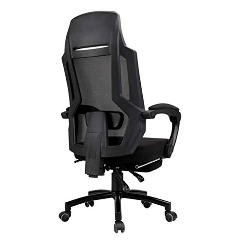 Bürostuhl - Ergonomischer Bürostuhl mit Netznetz mit Hochlehner Verstellbares Kopfteil ComputerSchreibtischstuhl mit Lendenabstützung (Farbe: Schwarz) von YRPEVFGAS