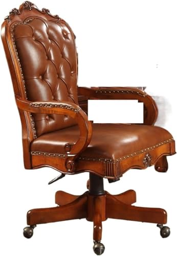 Chefstühle, Leder-Lift-Stuhl Schwenkbarer Holz Computerstuhl Verstellbare Bürostühle Wohnmöbel Stuhl (Farbe: Chair-a11) Stabilize von YRPEVFGAS