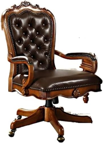 Chefstühle, Leder-Lift-Stuhl Schwenkbarer Holz Computerstuhl Verstellbare Bürostühle Wohnmöbel Stuhl (Farbe: Chair-a7) Stabilize von YRPEVFGAS