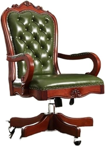 Chefstühle, Leder-Lift-Stuhl Schwenkbarer Holz Computerstuhl Verstellbare Bürostühle Wohnmöbel Stuhl (Farbe: Chair-a9) Stabilize von YRPEVFGAS