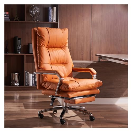Großer und langer Bürostuhl breiter Sitz Executive Office Stuhl Rückenlehne Home Office Schreibtischstuhl für schwere Menschen Computer Lederstuhl mit leistungsstarken Rädern 360 Swivel Stuhl (Grau: D von YRPEVFGAS