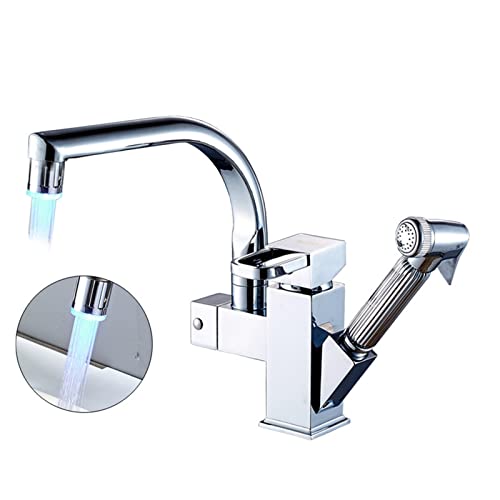 Küchenarmatur, Küchenspüle-Wasserhahn, Deckmontage, ausziehbares Badezimmer, Kitchenxer-Hahn, Küchen-Waschtisch-Waschbecken-Wasserhahn/Chrom, ohne LED Stabilize Küchenarmatur, Küchenspüle-Wasserhahn, Deckmontage, ausziehbares Badezimmer, Kitchenxer-Hahn, Küchen-Waschtisch-Waschbecken-Wasserhahn/Chrom, ohne LED Stabilize von YRPEVFGAS