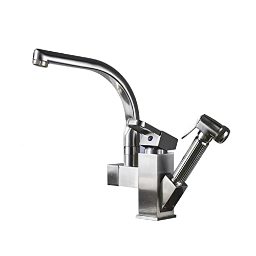 Küchenarmatur, Küchenspüle-Wasserhahn, Deckmontage, ausziehbares Badezimmer, Kitchenxer-Hahn, Küchen-Waschtisch-Waschbecken-Wasserhahn/Chrom, ohne LED Stabilize Küchenarmatur, Küchenspüle-Wasserhahn, Deckmontage, ausziehbares Badezimmer, Kitchenxer-Hahn, Küchen-Waschtisch-Waschbecken-Wasserhahn/Chrom, ohne LED Stabilize von YRPEVFGAS