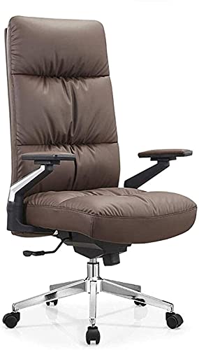 PLJKIHED Bürostuhl Bürostuhl Schreibtischstuhl Computer Gaming Stuhl mit verstellbaren Armlehnen Leder Managerstuhl Computerstuhl ((Gaming Stuhl) (Braun) Stabilize von YRPEVFGAS
