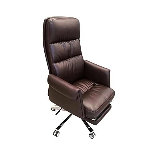 PLJKIHED Chefsessel mit hoher Rückenlehne, segmentierte Rückenlehne, Chefsessel, ergonomischer Bürostuhl, höhenverstellbarer, drehbarer Computer-Gaming-Sitz (Farbe: Braun) Stabilize von YRPEVFGAS