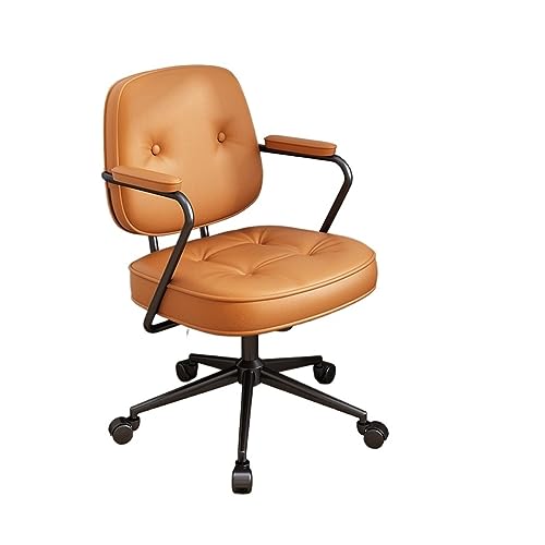 PLJKIHED Computerstuhl, Computerstuhl, Home-Office-Stuhl, Hebe-Drehstuhl, bequemer, einfacher Sitz mit Rückenlehne, Schlafzimmer-Schreibtischstuhl (Farbe: Braun) Stabilize von YRPEVFGAS