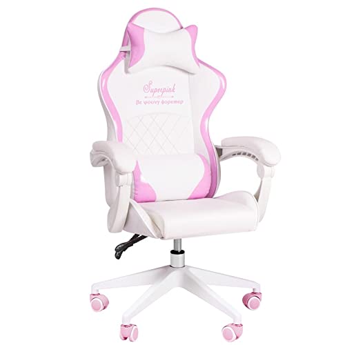 Spielsessel Racingstuhl Ergonomischer Videospielstuhl mit Hochlehner und Lendenabstützung Schulterheber Kopfteil PU Leder Executive Computerstuhl mit Hochlehne von YRPEVFGAS