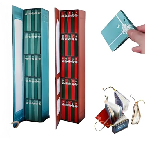 2025 Mini Ornament Adventskalender | Bücher Liebhaber Adventskalender mit 24 Buch-Geschenken | Weihnachtsbücher Countdown Kalender & Urlaub Dekorationen von YRSM-MR