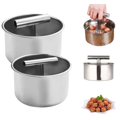 YRSM-MR 2pcs 6 Löcher und 12 Löcher Fleischbällchen Former, Fleischbällchenmacher Aus Edelstahl Kitchen Meatball Maker, Hackbällchen Former Küchenwerkzeug Manuelle Fleischbällchenpresse Für Die Küche von YRSM-MR