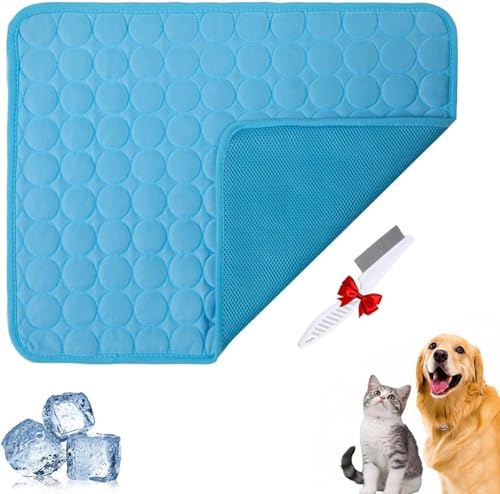 YRSM-MR Pfotenfrost Matte für Katzen Hund, kühlmatte Hund, 3-Schicht-System Selbstkühlende Kühlmatte Haustier Waschbar für Zuhause, Auto, Garten Oder Unterwegs von YRSM-MR