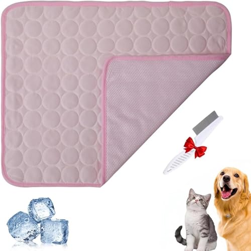 YRSM-MR Pfotenfrost Matte für Katzen Hund, kühlmatte Hund, 3-Schicht-System Selbstkühlende Kühlmatte Haustier Waschbar für Zuhause, Auto, Garten Oder Unterwegs von YRSM-MR