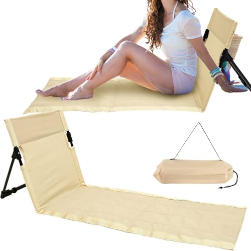 YRSM-MR Strandliege Klappbar Leicht Strandmatte mit Rückenlehne Liegestuhl Strand mit Aufbewahrungstasche Sonnenliege Strandstuhl Sommer Strandurlaub Sonnenbaden Camping YRSM-MR Strandliege Klappbar Leicht Strandmatte mit Rückenlehne Liegestuhl Strand mit Aufbewahrungstasche Sonnenliege Strandstuhl Sommer Strandurlaub Sonnenbaden Camping von YRSM-MR