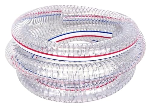 PVC-Schlauch, Stahldraht, Helix-Rohr, Wandstärke, 2,5 mm, flexibel, transparent, langlebig, Länge 4,6 m, für landwirtschaftliche Wasserbewässerungsmaschinen (Innendurchmesser 16 mm) von YRTHFJTJ
