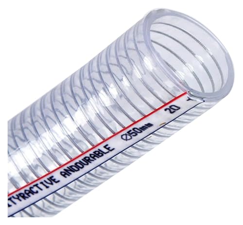 PVC-Schlauch, Wandstärke, 12 mm, transparenter Stahldraht, 1 m Länge, Pumpe, langlebig, ultradick, einzigartige Spezifikationen, Schlauch (ID 200 mm) von YRTHFJTJ