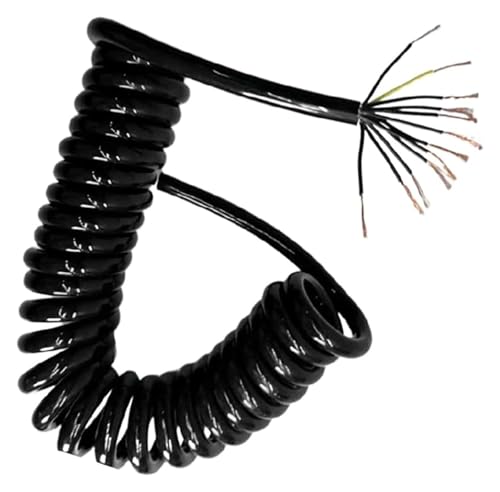 Spiralförmiges Netzflexkabel mit gewellter Feder, 9-adriges Hochleistungs-Spiral-Teleskopkabel 15 AWG, Spiralfederdraht for Industrieanlagen, hochelastisch(Strecth 2 meter) von YRTHFJTJ