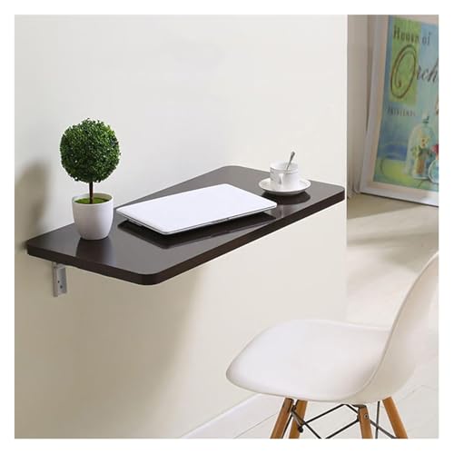 YRTHFJTJ Schwebender Klapptisch, montierter Schreibtisch für kleine Räume, platzsparender Hängetisch aus Holz für Arbeitszimmer, Schlafzimmer, Waschküche, Balkon, Küche (schwarz, 120 x 40 cm) von YRTHFJTJ