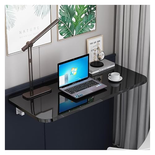 YRTHFJTJ Wandmontierter Klapptisch, Waschküche, Klappstation, schwimmender Klapptisch, stabiler Hängetisch für Wohnung, Arbeitszimmer, Schlafzimmer, Küche, Restaurant (schwarz, 120 x 30 cm) von YRTHFJTJ