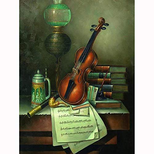 YRTMHU 5D Diamant Malerei Full Bilder 35x45cm Musikinstrument Geige Diamond Painting Set Strass Stickerei Gemälde Handarbeit Basteln Kreuzstich für Erwachsene und Kinder von YRTMHU