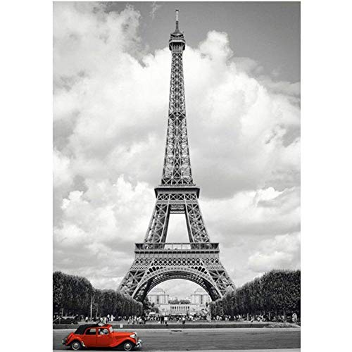 YRTMHU DIY 5D Diamant Painting Eiffelturm in schwarz und weiß Diamant Zeichnung Full Bohrer Diamant Set Kreuzstich Gemälde für Modern Raum Wohnzimmer Wall Dekorationen (50x70cm) von YRTMHU