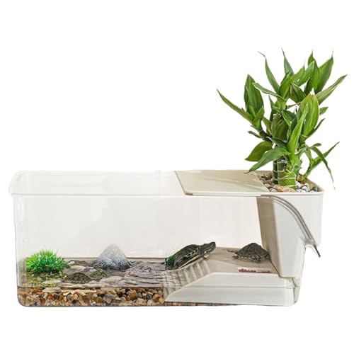 Kleines Schildkrötenterrarium, Schildkröten Wasserbecken Mit Sonnenplatz Reptilien Wasserschale Reptilien Badebecken Aquarium Dekoration Aquariumkäfigzubehör Für Schildkröte, Gecko, Schlange Kleines Schildkrötenterrarium, Schildkröten Wasserbecken Mit Sonnenplatz Reptilien Wasserschale Reptilien Badebecken Aquarium Dekoration Aquariumkäfigzubehör Für Schildkröte, Gecko, Schlange von YRTUOP