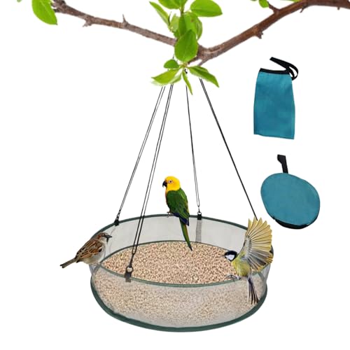 Vogelfutterspender Hängend, Vogelfutterhaus Rund Hoop Falling Seeding Catcher Vogelfutterstation Gartendeko für Wildvögel Garten Vogelfutterspender Hängend, Vogelfutterhaus Rund Hoop Falling Seeding Catcher Vogelfutterstation Gartendeko für Wildvögel Garten von YRTUOP