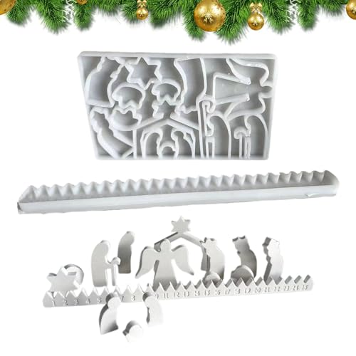 Weihnachtskrippe Silikonform Gießformen, Weihnachten Silikonform Adventskalender Silikonform Weihnachts Countdown Silikonform Für Weihnachtsdekorationen von YRTUOP