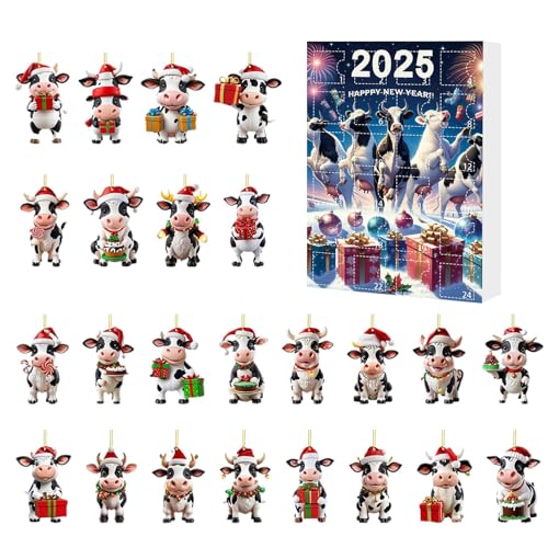 YRTUOP Adventskalender | Kalender Mit Tierischen Weihnachtsmotiven Bis Zum Fest - Weihnachtsdekoration Spielzeug Figuren Für Kinder Erwachsene Mädchen Familienfest Tisch Wand Baum Klassenzimmer von YRTUOP