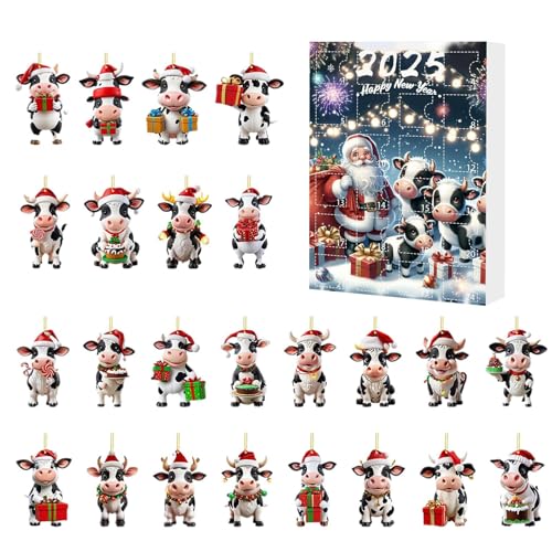 YRTUOP Christmas Countdown Kalender,Kalender Mit Tierischen Weihnachtsmotiven Bis Zum Fest - Weihnachtsdekoration Spielzeug Figuren Für Kinder Erwachsene Mädchen Familienfest Tisch Wand Baum von YRTUOP