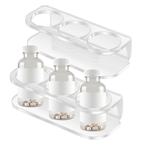 YRTUOP Fläschchenhalter | 2-Teiliger Peptidfläschchen Halter Für Kühlschrank - 3-Fach Organizer Wandmontiert Für Haushalt Medizin von YRTUOP
