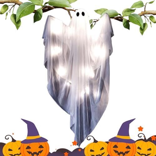YRTUOP Halloween Dekoration,Halloween Dekoration Beleuchtet | Gruselig Süße Aufhängbare Deko Statue Mit Soundfunktion Für Garten Nacht Party Fenster Haus Tür Indoor Vorbau Wohnung - Haus Fenster Tür von YRTUOP