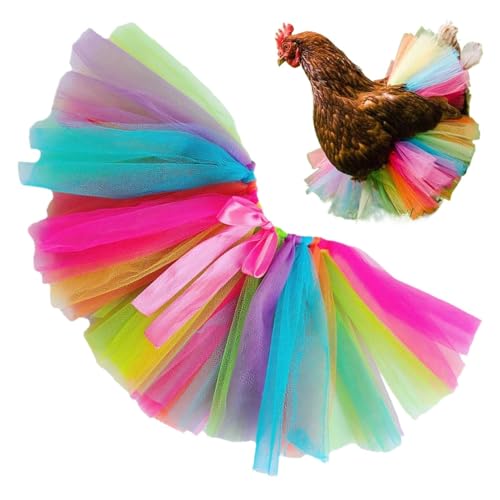 YRTUOP Kleidung Für Hühner, Lustiger Regenbogen Hennen Rock, Haustier Verkleidung Zubehör Für Halloween Geburtstag Cosplay Fest Fotos Weihnachten Feiertag von YRTUOP