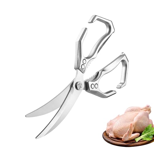 YRTUOP Küchenschere Für Lebensmittel,2 In 1 Zerkleinerungsschere Mit Nussknacker - Edelstahl Schere Für BBQ Geflügel Lebensmittel Zubereitung Shrimp Haushalt von YRTUOP