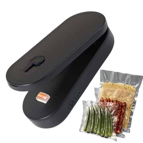 YRTUOP Mini Beutelversiegler | USB-Aufladbares Verpackungswerkzeug Für Lebensmittel,Kleines Schließ Und Schneid Werkzeug für Zuhause Reisen Auto Camping Mahlzeiten Vorbereitung Fleisch Snacks Picknick von YRTUOP