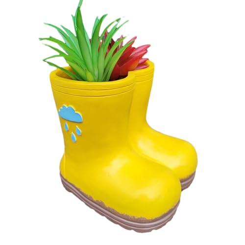 YRTUOP Pflanzentopf Stiefel, Schuhform Blumentopf Aus Harz Sukkulenten Übertopf Gartendeko Für Hausgarten Balkon Deko, 10.8x10.5x9.8cm von YRTUOP