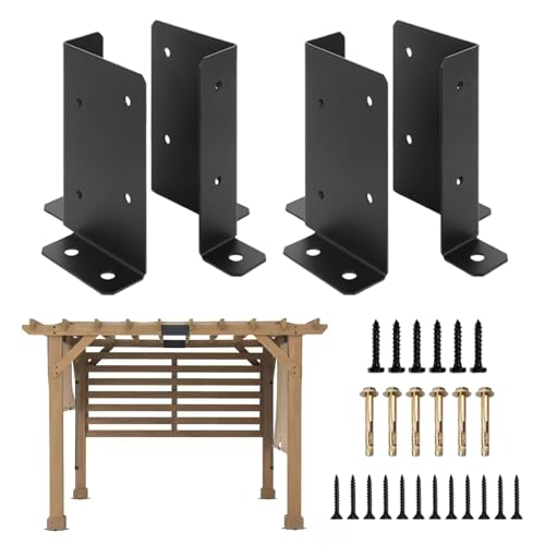 YRTUOP Pfostenhalterung - Basis Halterung Für pfosten Aus Holz | Robustes 4-teiliges Trägersystem Für Terrasse Balkon Gartenpavillon Briefkasten Pergola YRTUOP Pfostenhalterung - Basis Halterung Für pfosten Aus Holz | Robustes 4-teiliges Trägersystem Für Terrasse Balkon Gartenpavillon Briefkasten Pergola von YRTUOP