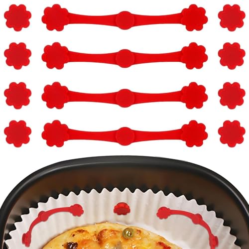 YRTUOP Silikon Heißluftfritteuse Magnete,12 Stücke Magnetische Silikoneinsätze Mit Halteclips - Fixierverriegelung Heißluftfritteuse Schutz Vor Verbrennungen Für Wohnheim Restaurant Küche Wohnung von YRTUOP