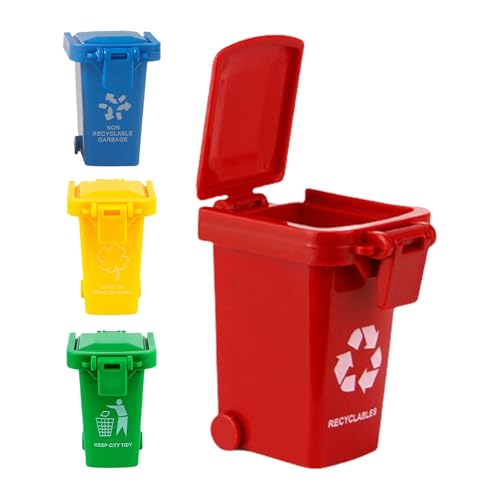 YRTUOP Trash Pack Spielzeug | Mülleimer Stiftehalter Mit Deckel Und Rädern | Aufbewahrung Mobiler Abfallbehälter Für Schreibtisch Büro Klassenzimmer | Kindergeburtstag Tisch von YRTUOP