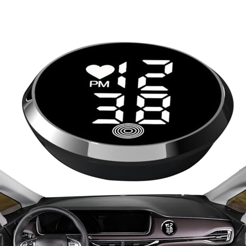 YRTUOP Uhr Für Armaturenbrett | Automobil Haftend Digitale Uhr | Kleine LED Zeitanzeige Haftend Für Auto Lkw Motorrad Armaturenbrett Luftauslass von YRTUOP