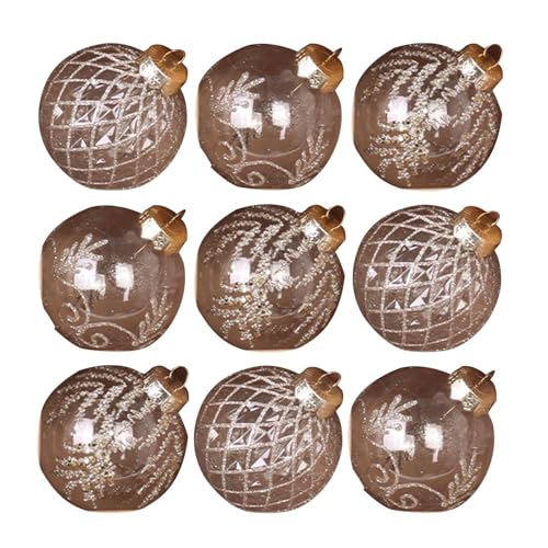 YRTUOP Zerbrechsicher Weihnachtskugeln 9 Stück - Weihnachtskugel Deko - Klare PET Kugeln 8cm Bemalt Für Geburtstag Thanksgiving Winterfest Party YRTUOP Zerbrechsicher Weihnachtskugeln 9 Stück - Weihnachtskugel Deko - Klare PET Kugeln 8cm Bemalt Für Geburtstag Thanksgiving Winterfest Party von YRTUOP