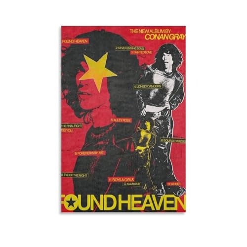 YRUAWRH Conan Gray Found Heaven (3) Poster, Wandkunst, ästhetisches Cover, Leinwand, Vintage-Poster, dekoratives Gemälde für Schlafzimmer, Wohnzimmer, 30 x 45 cm, ungerahmter Stil von YRUAWRH