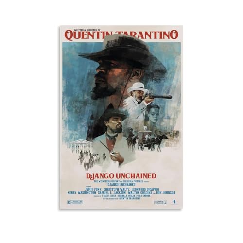 YRUAWRH Django Unchained 2012 (2) Poster, Wandkunst, ästhetisches Cover, Leinwand, Vintage-Poster, dekoratives Gemälde für Schlafzimmer, Wohnzimmer, 40 x 60 cm, ungerahmter Stil von YRUAWRH