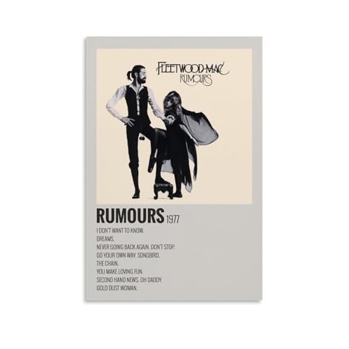 YRUAWRH Fleetwood Mac Rumours Poster, Wandkunst, ästhetisches Cover, Leinwand, Vintage-Poster, dekoratives Gemälde für Schlafzimmer, Wohnzimmer, 20 x 30 cm, ungerahmter Stil YRUAWRH Fleetwood Mac Rumours Poster, Wandkunst, ästhetisches Cover, Leinwand, Vintage-Poster, dekoratives Gemälde für Schlafzimmer, Wohnzimmer, 20 x 30 cm, ungerahmter Stil von YRUAWRH