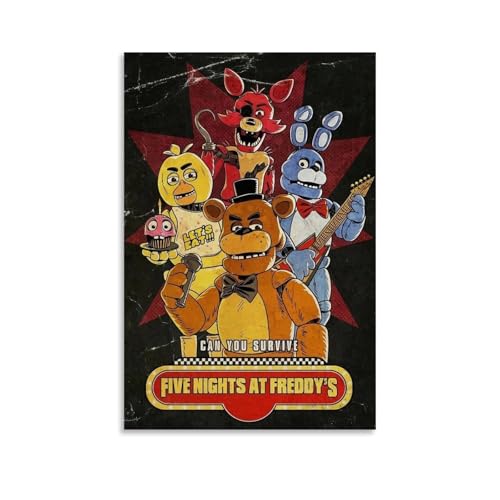 YRUAWRH Poster "Five Nights at Freddy's Movie" (12), ästhetischer Einband, Leinwand, Vintage-Poster, dekoratives Gemälde für Schlafzimmer, Wohnzimmer, 30 x 45 cm, ungerahmt von YRUAWRH