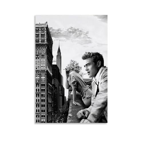 YRUAWRH Poster mit Marilyn Monroe und James Dean (1), ästhetisches Cover, Leinwand, Vintage-Poster, dekoratives Gemälde für Schlafzimmer, Wohnzimmer, 30 x 45 cm, ungerahmt, 5 von YRUAWRH
