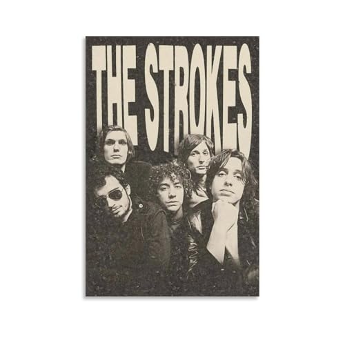 YRUAWRH The Strokes (3) Poster, Wandkunst, ästhetisches Cover, Leinwand, Vintage-Poster, dekoratives Gemälde für Schlafzimmer, Wohnzimmer, 50 x 75 cm, ungerahmter Stil von YRUAWRH
