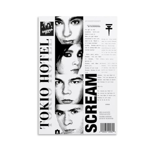 YRUAWRH Tokio Hotel-Poster, Wandkunst, ästhetisches Cover, Leinwand, Vintage-Poster, dekoratives Gemälde für Schlafzimmer, Wohnzimmer, 30 x 45 cm, ungerahmter Stil YRUAWRH Tokio Hotel-Poster, Wandkunst, ästhetisches Cover, Leinwand, Vintage-Poster, dekoratives Gemälde für Schlafzimmer, Wohnzimmer, 30 x 45 cm, ungerahmter Stil von YRUAWRH