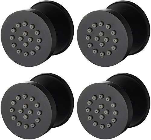 Seitenbrausen Dusche Schwarz Massagedüse 2 Zoll Runde Messing Seitenbrause Brause Einstellbar Seitenbrause Dusche Wandbrause Wanddüse Regenbrause Shower Dusche Jet,4 Packs von YRUIIA