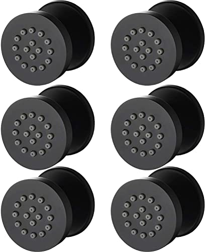YRUIIA Seitenbrausen Dusche Schwarz Massagedüse 2 Zoll Runde Messing Seitenbrause Brause Einstellbar Seitenbrause Dusche Wandbrause Wanddüse Regenbrause Shower Dusche Jet,6 Packs von YRUIIA